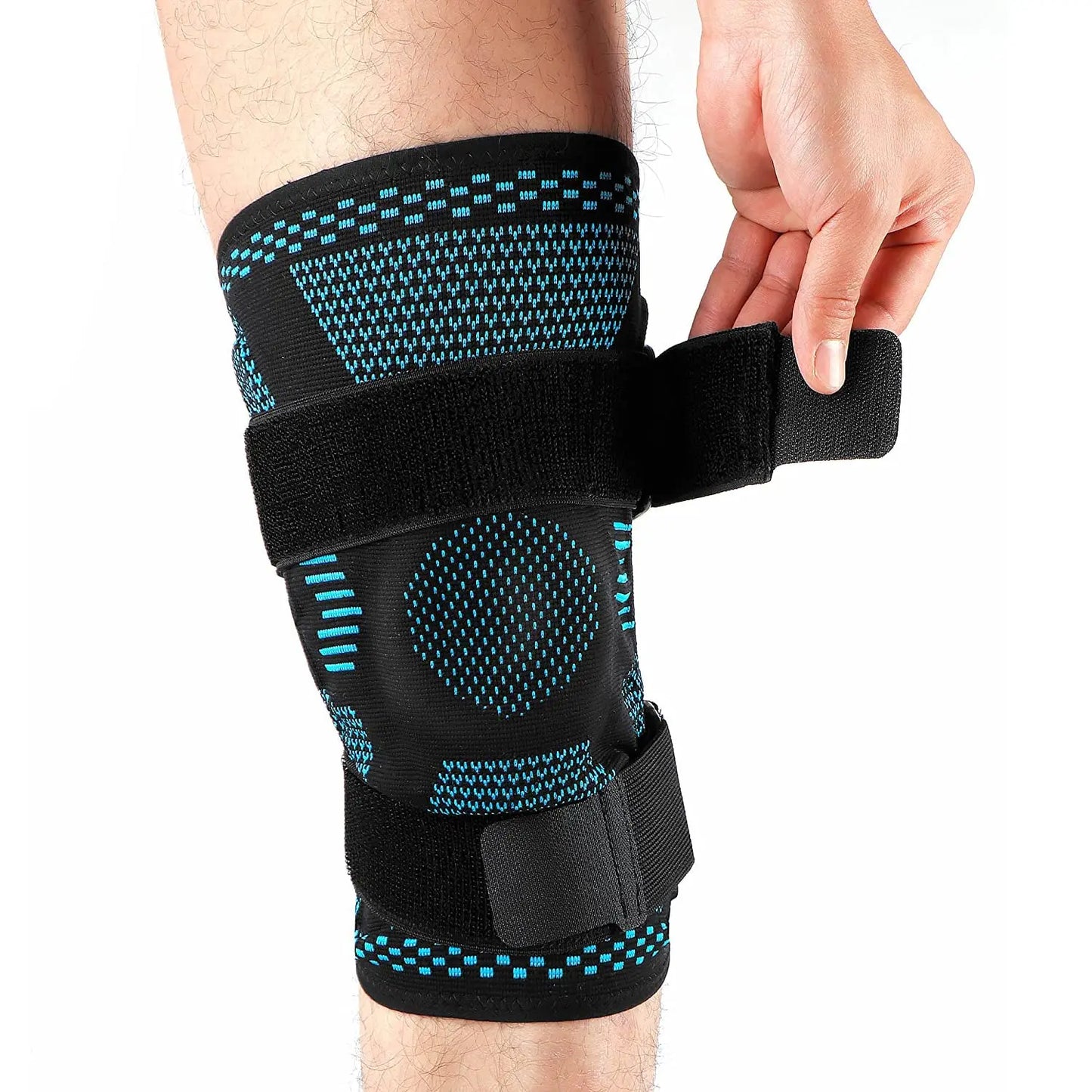 Knee Brace Compression Sleeve with Side Stabilizers